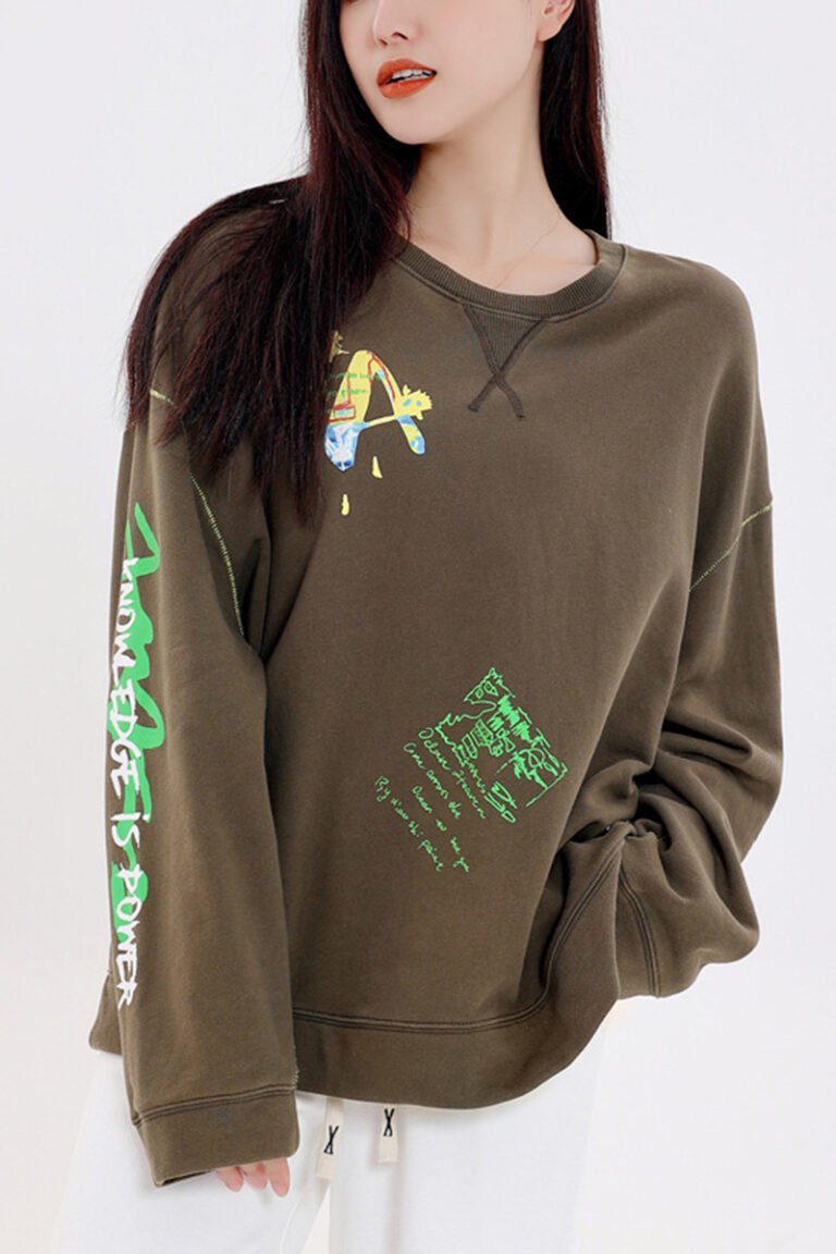 Yuanyi Apparel -Wholesale Custom Sweatshirts for Women - Breathable Round Neck Design 018 01-Yuanyi Apparel