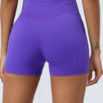 high waist cross waist biker shorts