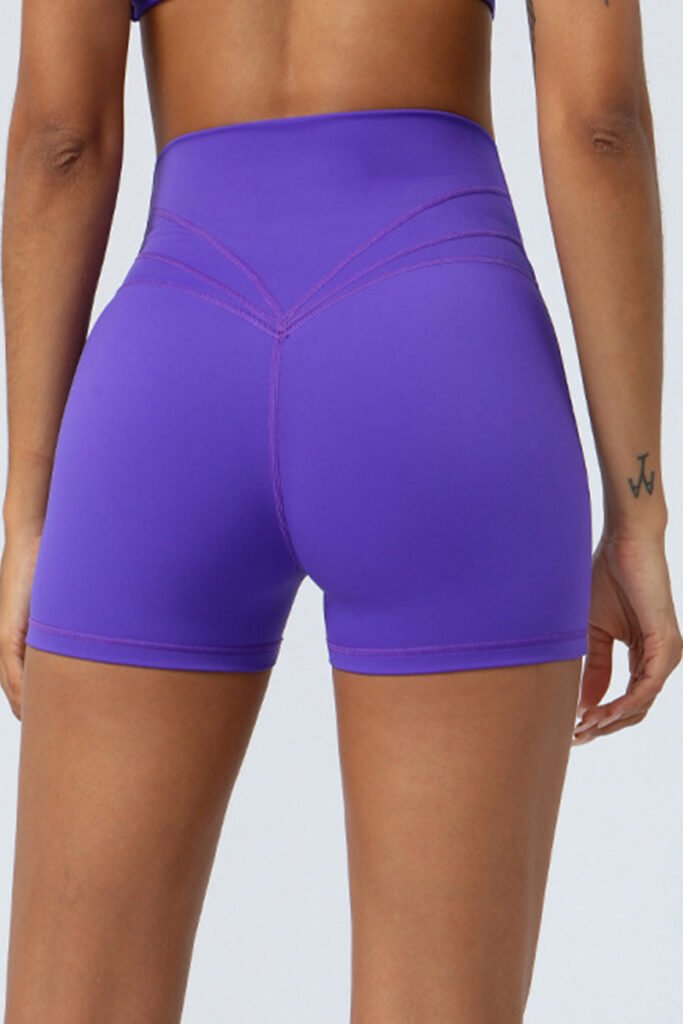 high waist cross waist biker shorts