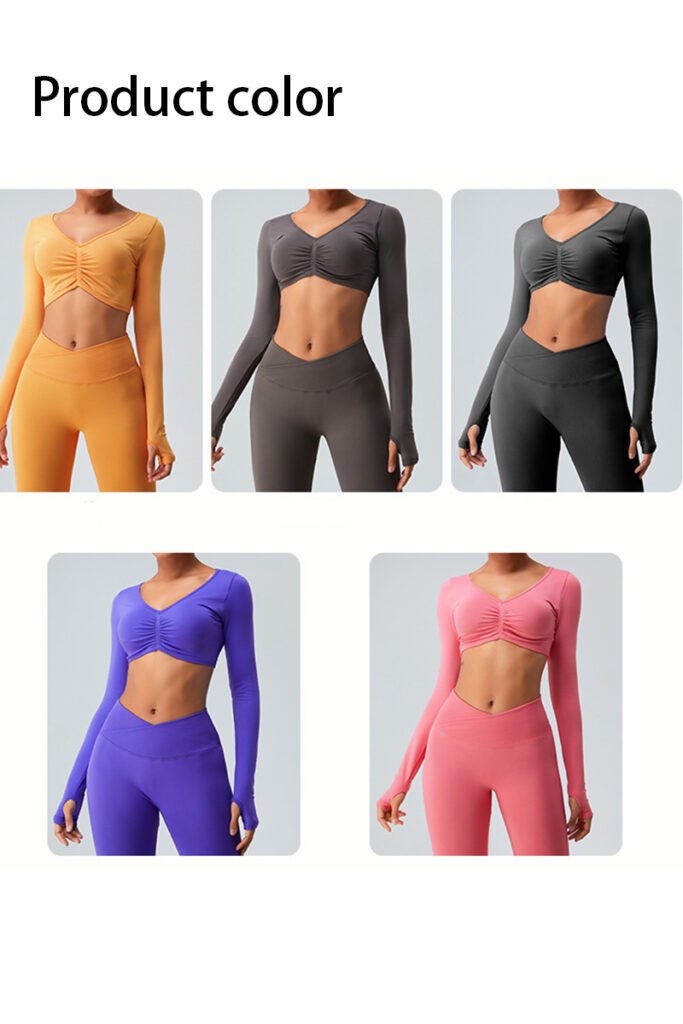seamless v neck long sleeve top