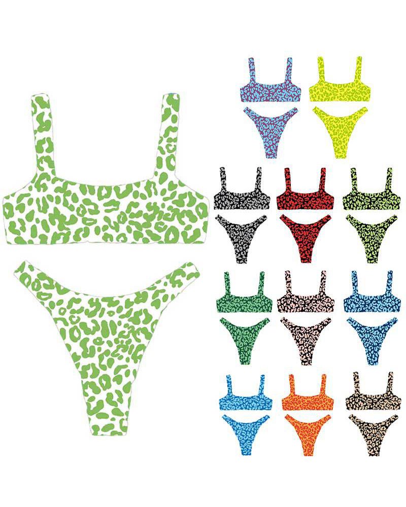 Yuanyi Apparel -Custom Fit Leopard Bikini Set Custom Fit Bikini